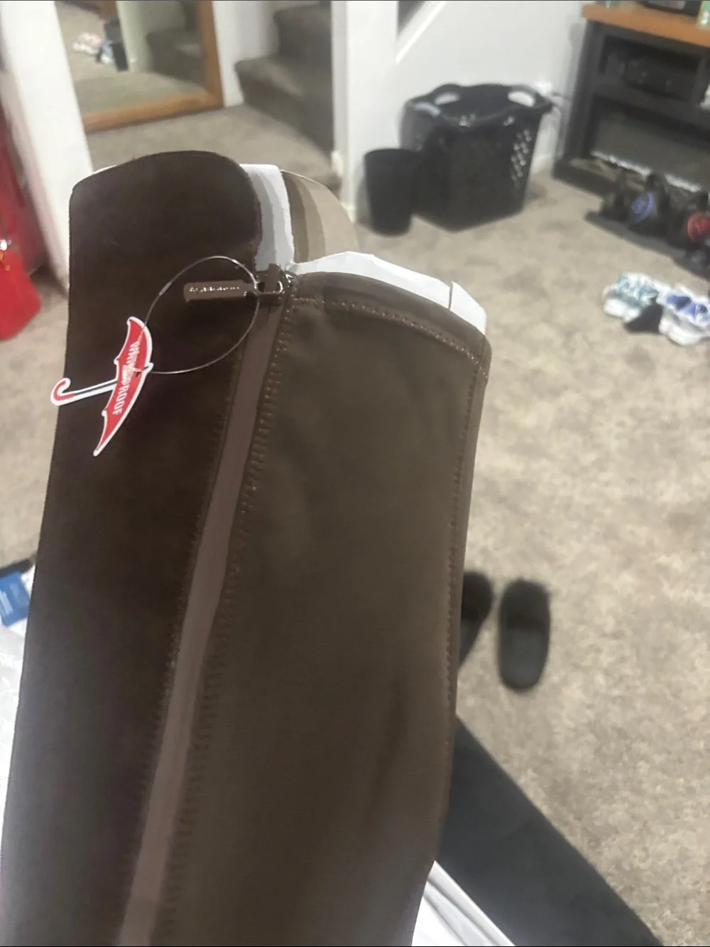 Brown Suede & Leather Mid-Calf Boots